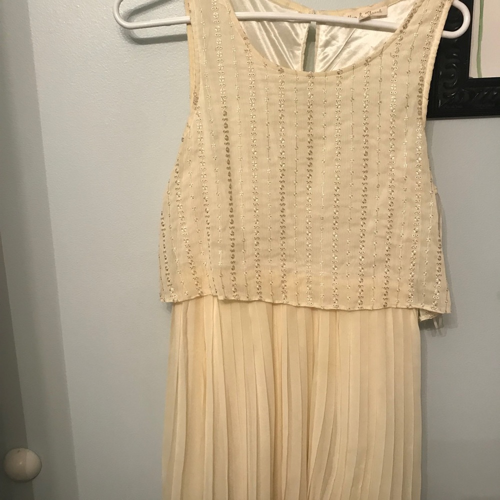 Pleated yellow dress